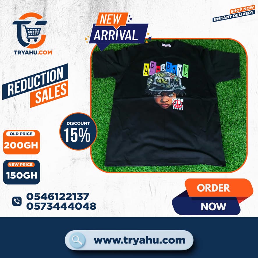 Heavy 100% Cotton T-Shirts for Men | Durable & Stylish | Tryahu Ghana